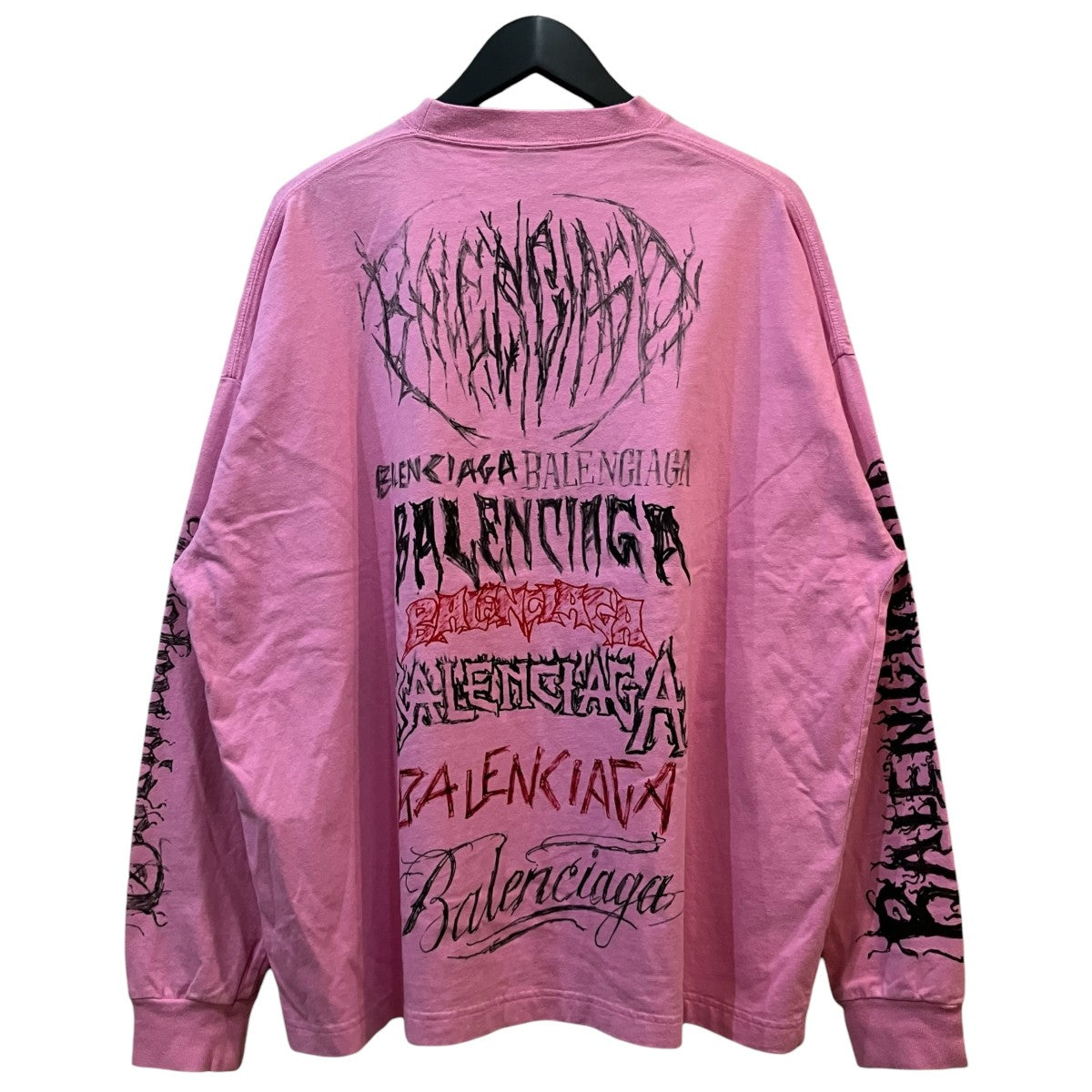 BALENCIAGA(バレンシアガ) メタルロゴ長袖Tシャツ699191 699191 ピンク