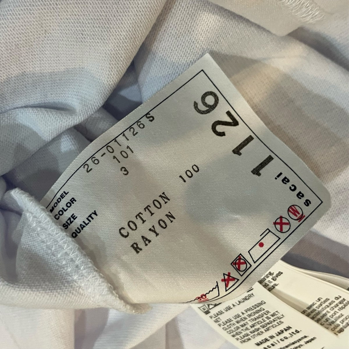 sacai グラフィック刺繍クルーネックTシャツ 古着・中古-5枚目のアイテム画像
