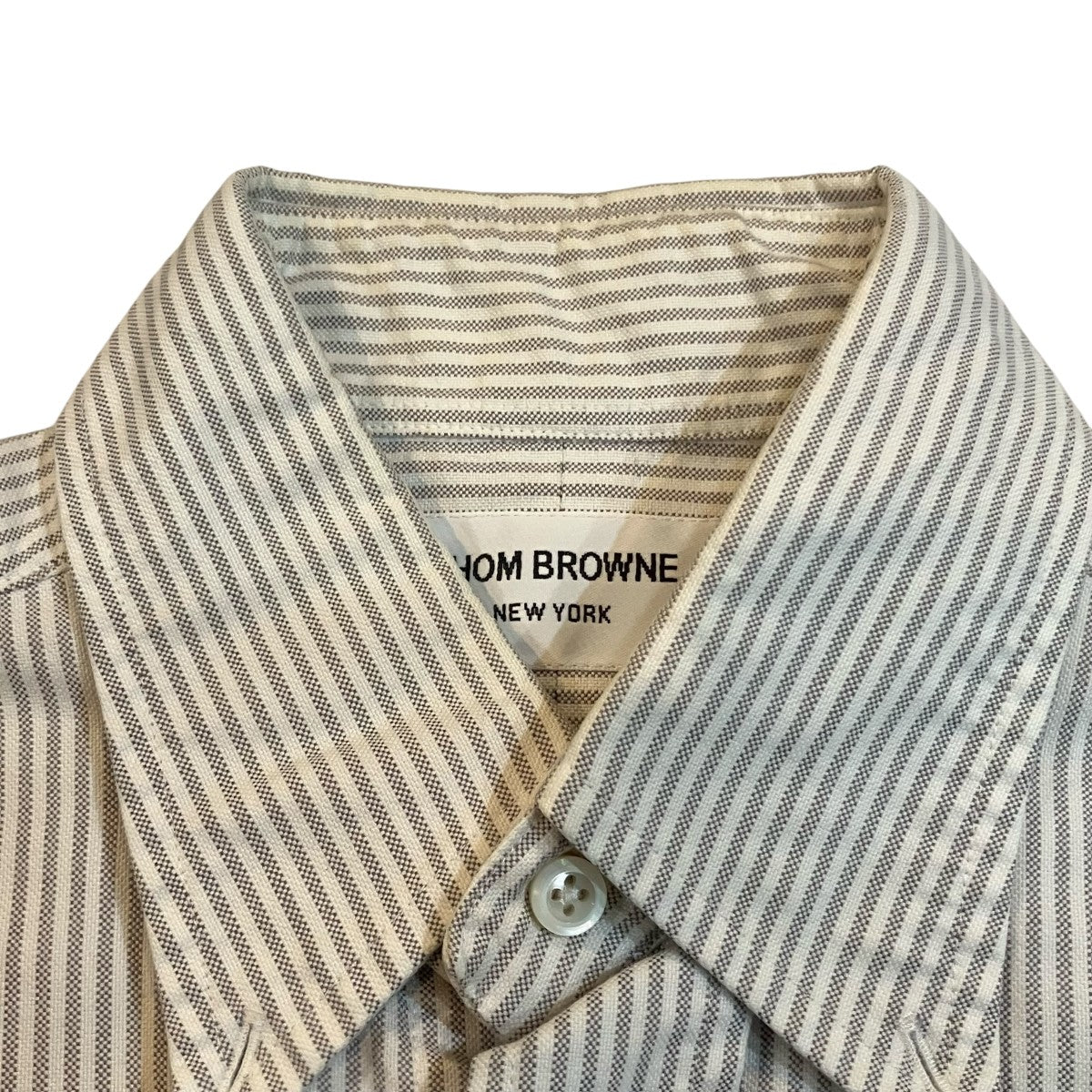THOM BROWNE ストライプシャツ 4BAR サイズ2 中古 Thom Browne(トム・ブラウン) 4barテープストライプシャツ