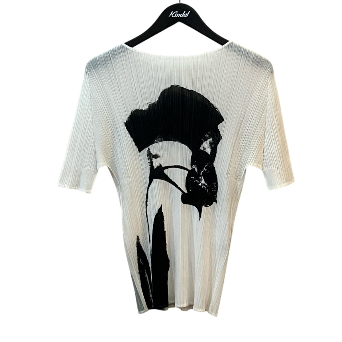 ISSEY MIYAKE 押し花柄プリーツ半袖カットソー 古着・中古-1枚目のアイテム画像