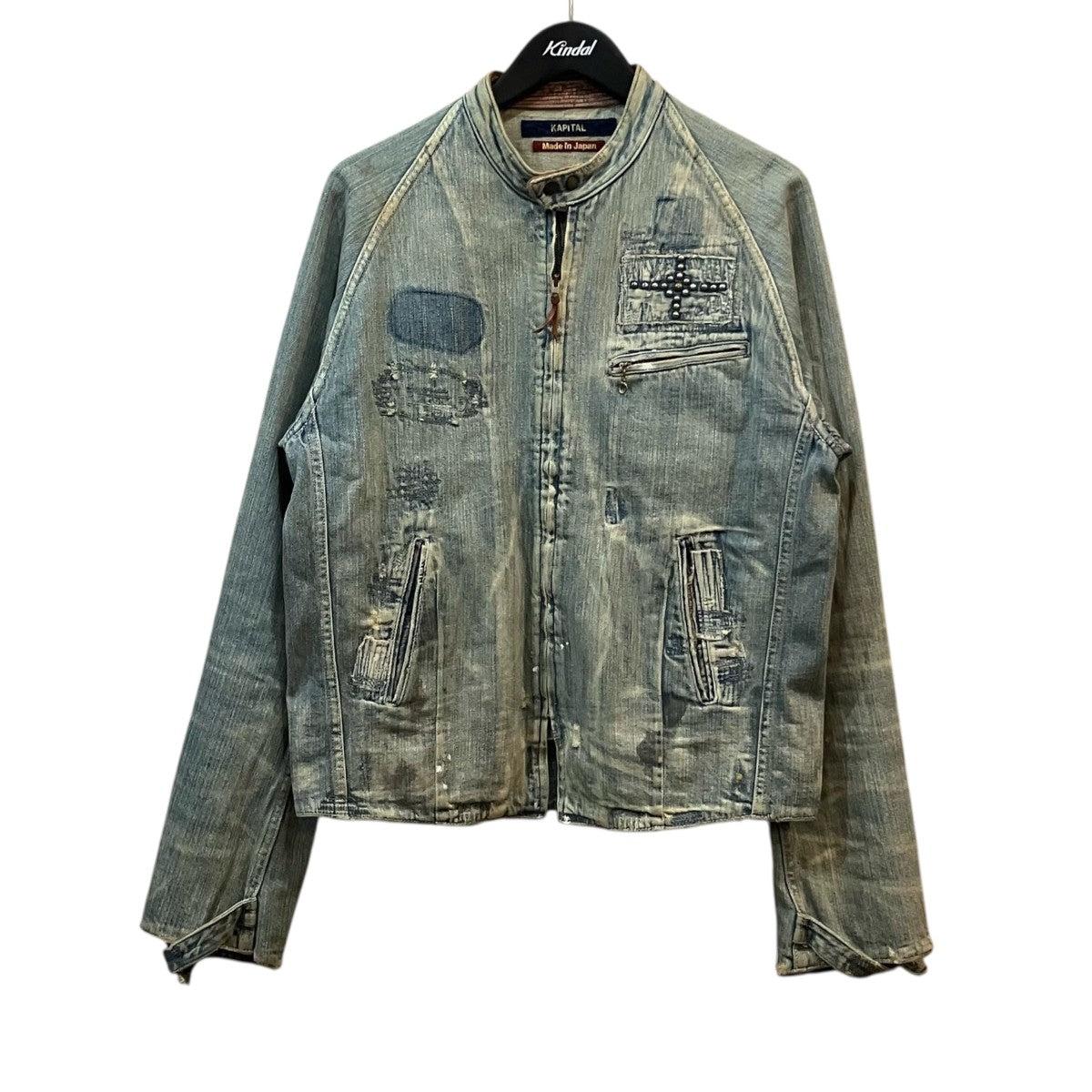 KAPITAL スタッズデニムラシングルイダースジャケット 古着・中古-1枚目のアイテム画像