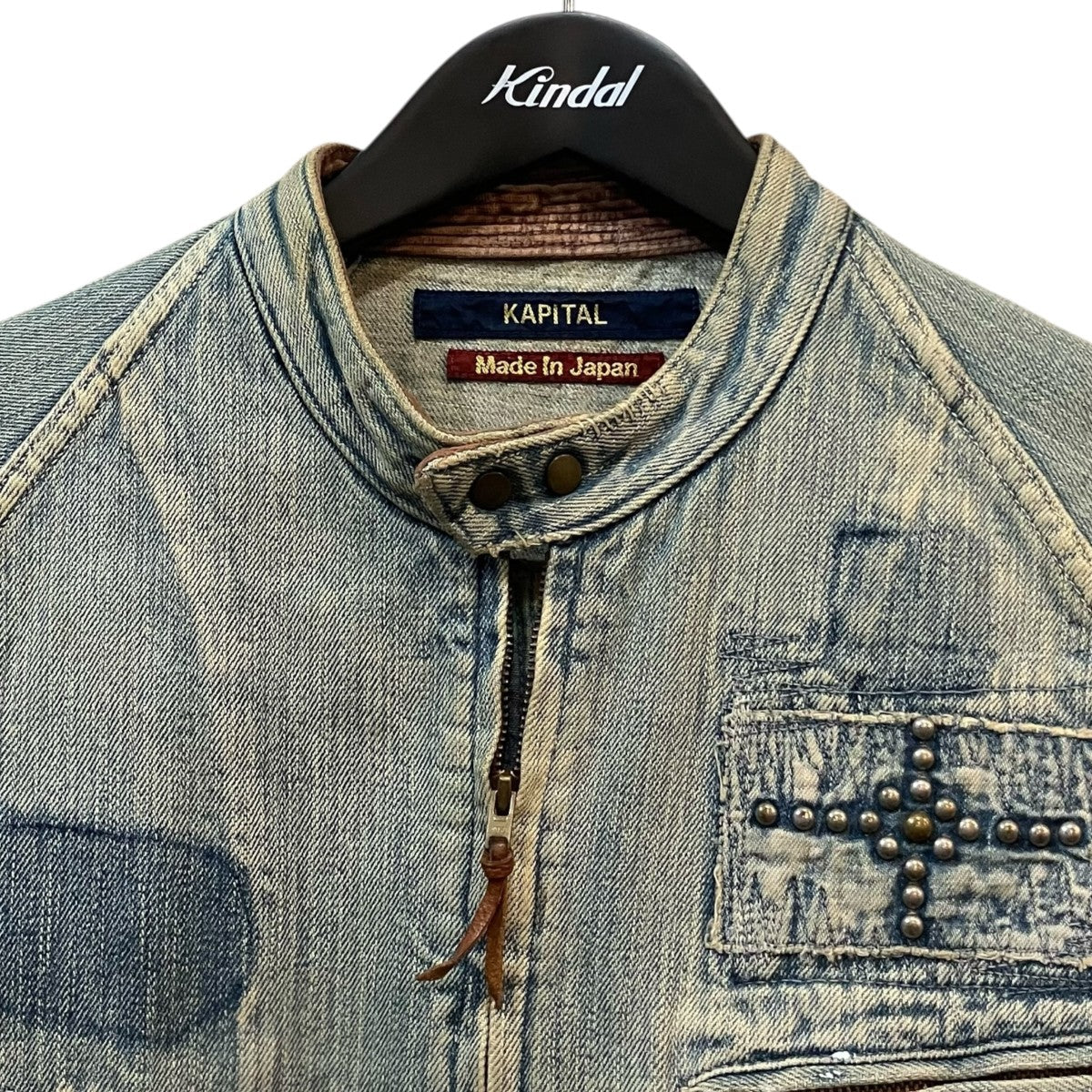 KAPITAL スタッズデニムラシングルイダースジャケット 古着・中古-3枚目のアイテム画像