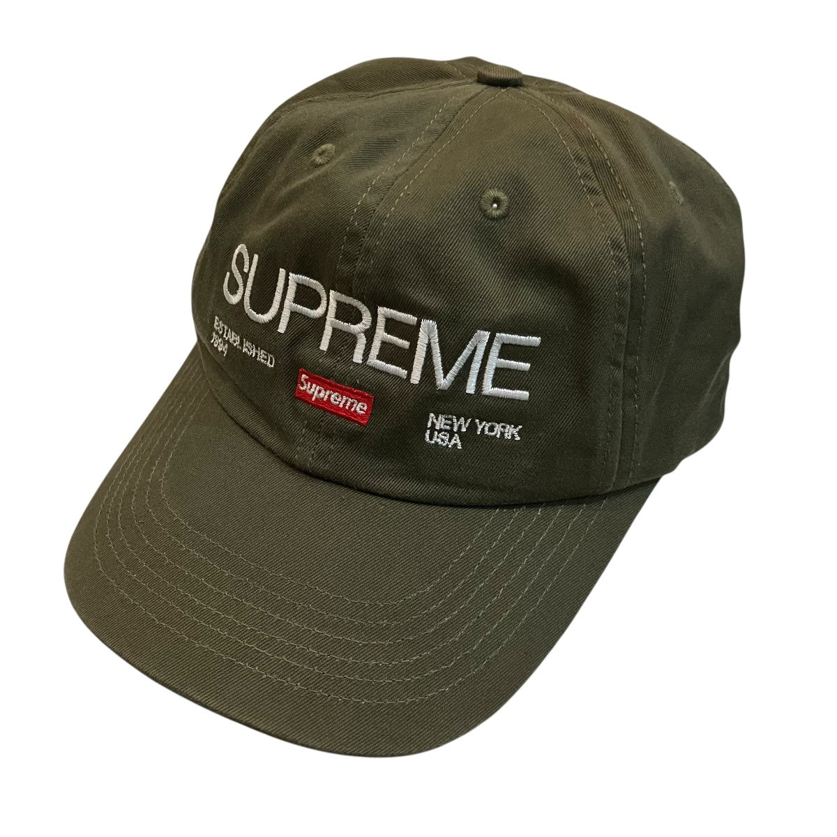 Supreme 21AW「Est 1994 6 Panel」刺繍キャップ 古着・中古-1枚目のアイテム画像