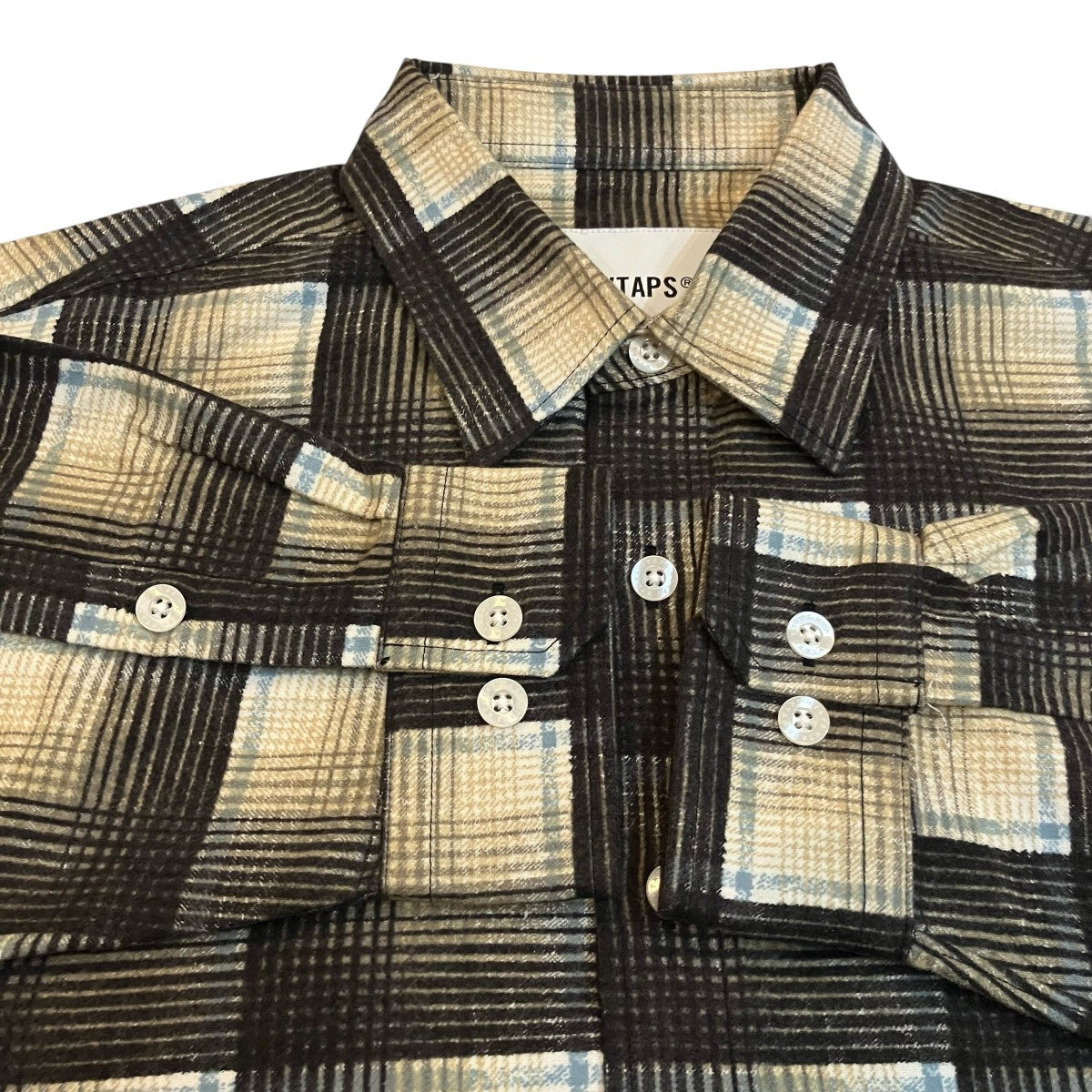 WTAPS TXT 02 LS Cotton． Flannel． チェックシャツ 古着・中古-4枚目のアイテム画像