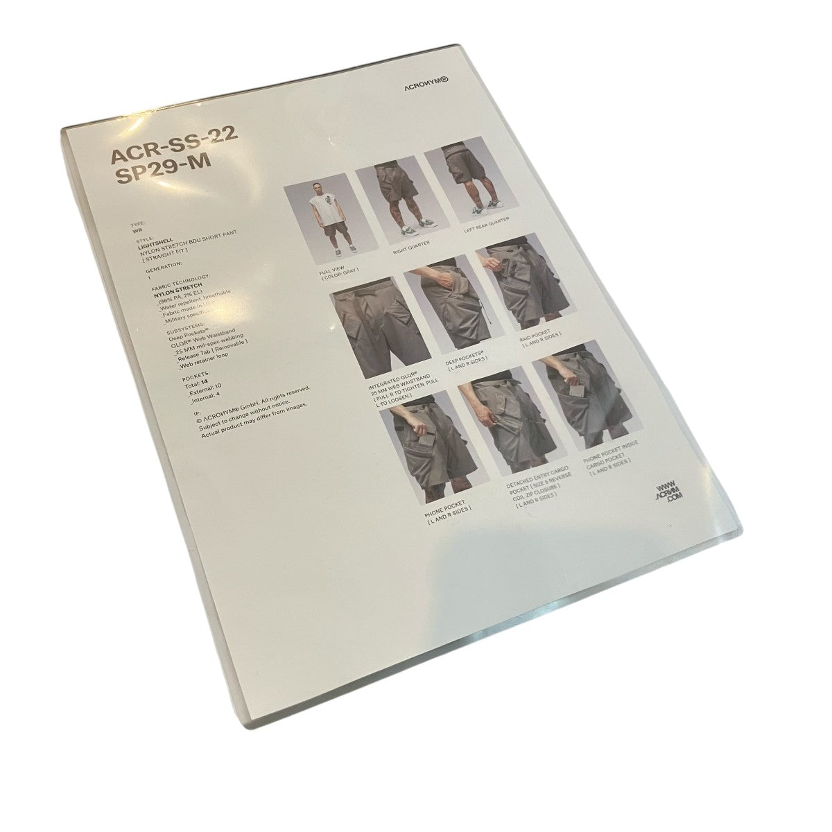 ACRONYM LIGHTSHELL NYLON STRETCH SHORT PANT ショートパンツ 古着・中古-8枚目のアイテム画像