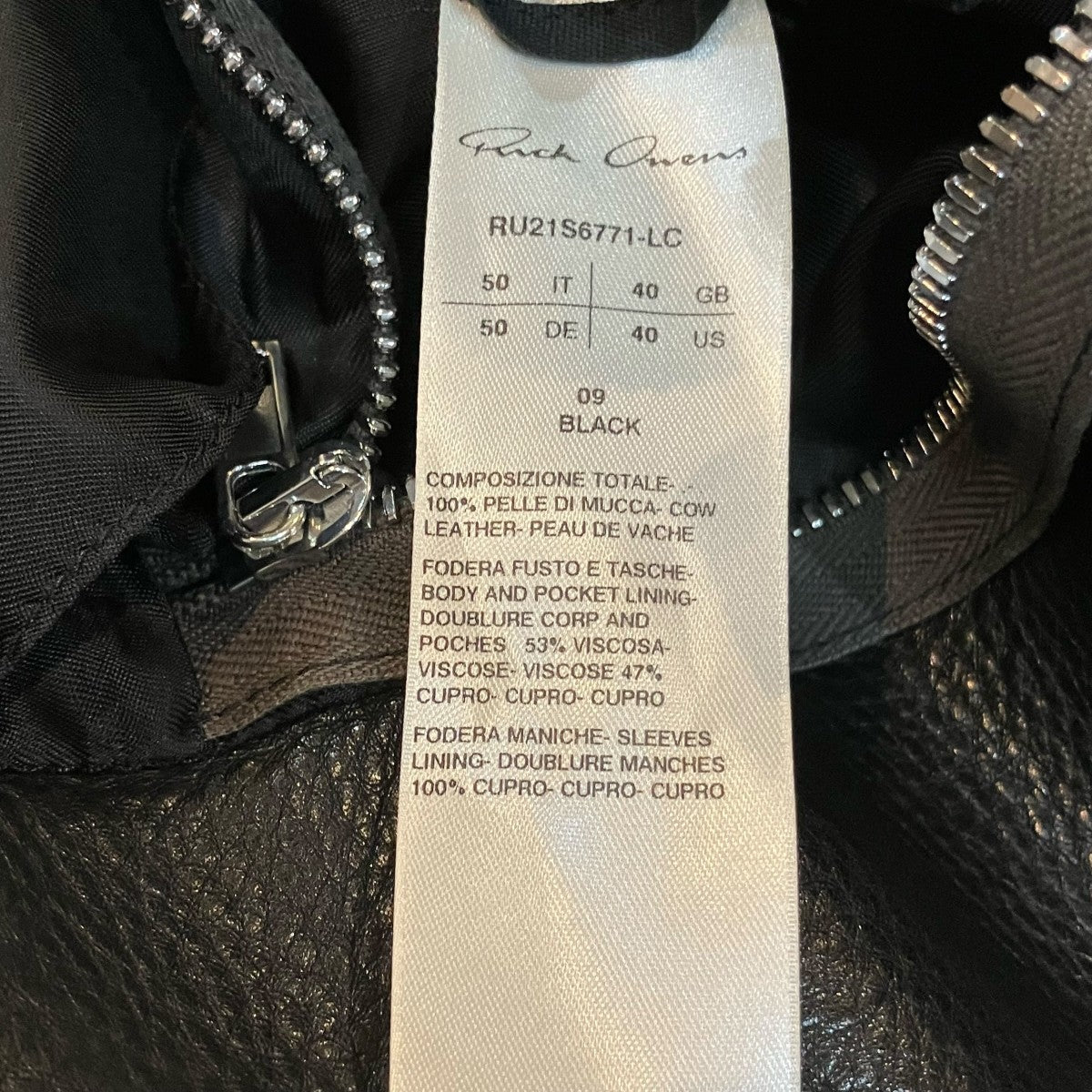 RICK OWENS 「LUKE STOOGES JACKET」レザーダブルライダースジャケットRU21S6771 LC 古着・中古-6枚目のアイテム画像