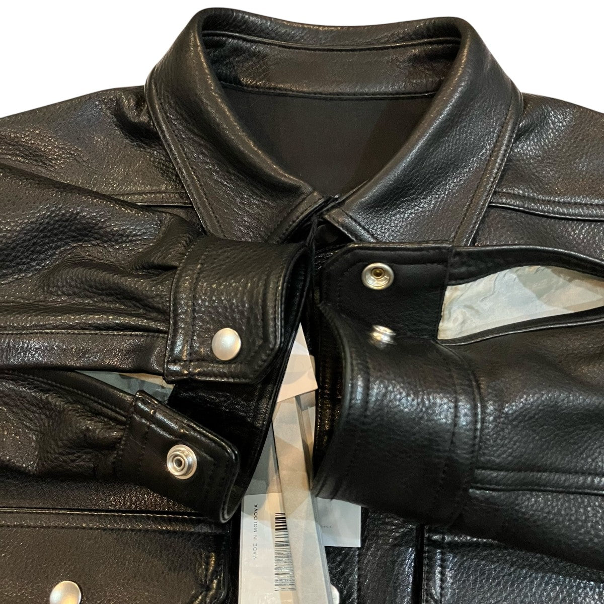 RICK OWENS Outer Shirt レザーアウターシャツ 古着・中古-4枚目のアイテム画像