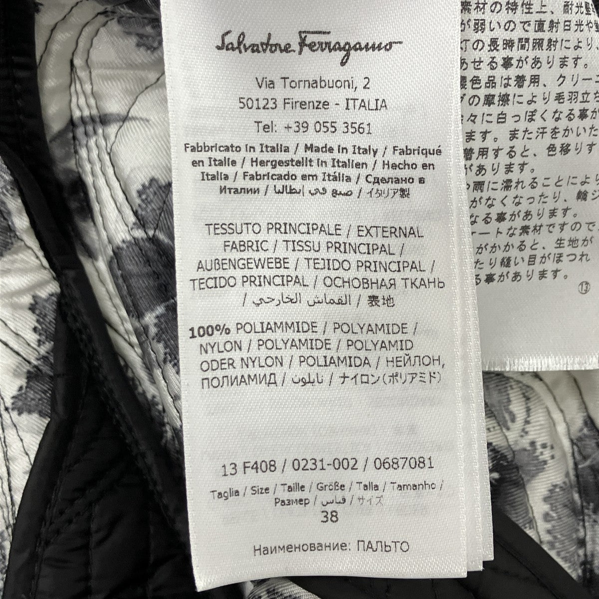 Salvatore Ferragamo レザーパイピングキルティングコート 古着・中古-5枚目のアイテム画像