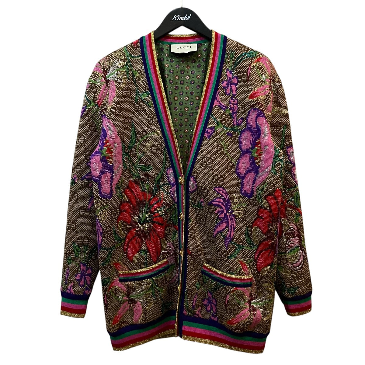 GUCCI フローラジャガードカーディガン606080 XKA7F 古着・中古-1枚目のアイテム画像