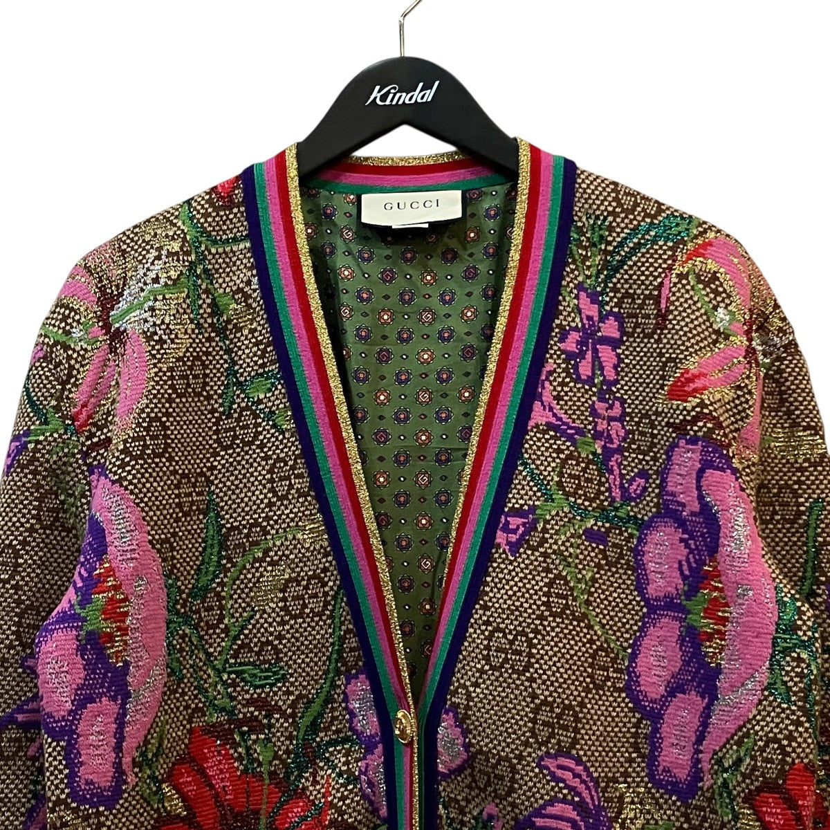 GUCCI フローラジャガードカーディガン606080 XKA7F 古着・中古-3枚目のアイテム画像