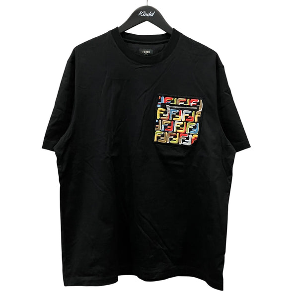 FENDI(フェンディ) 刺繍ジップポケットTシャツFY1257 FY1257 ブラック