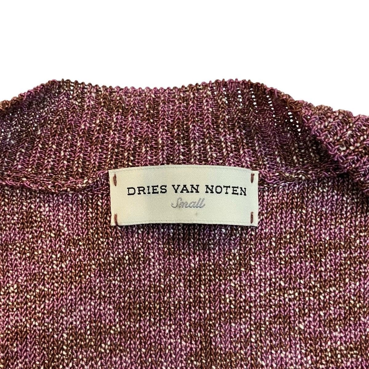 ドリスヴァンノッテン　ニットカーディガン　ニットシャツ　ベルギー製　ピンク　M DRIES VAN NOTEN(ドリスヴァンノッテン) コットンレーヨンカーディガン