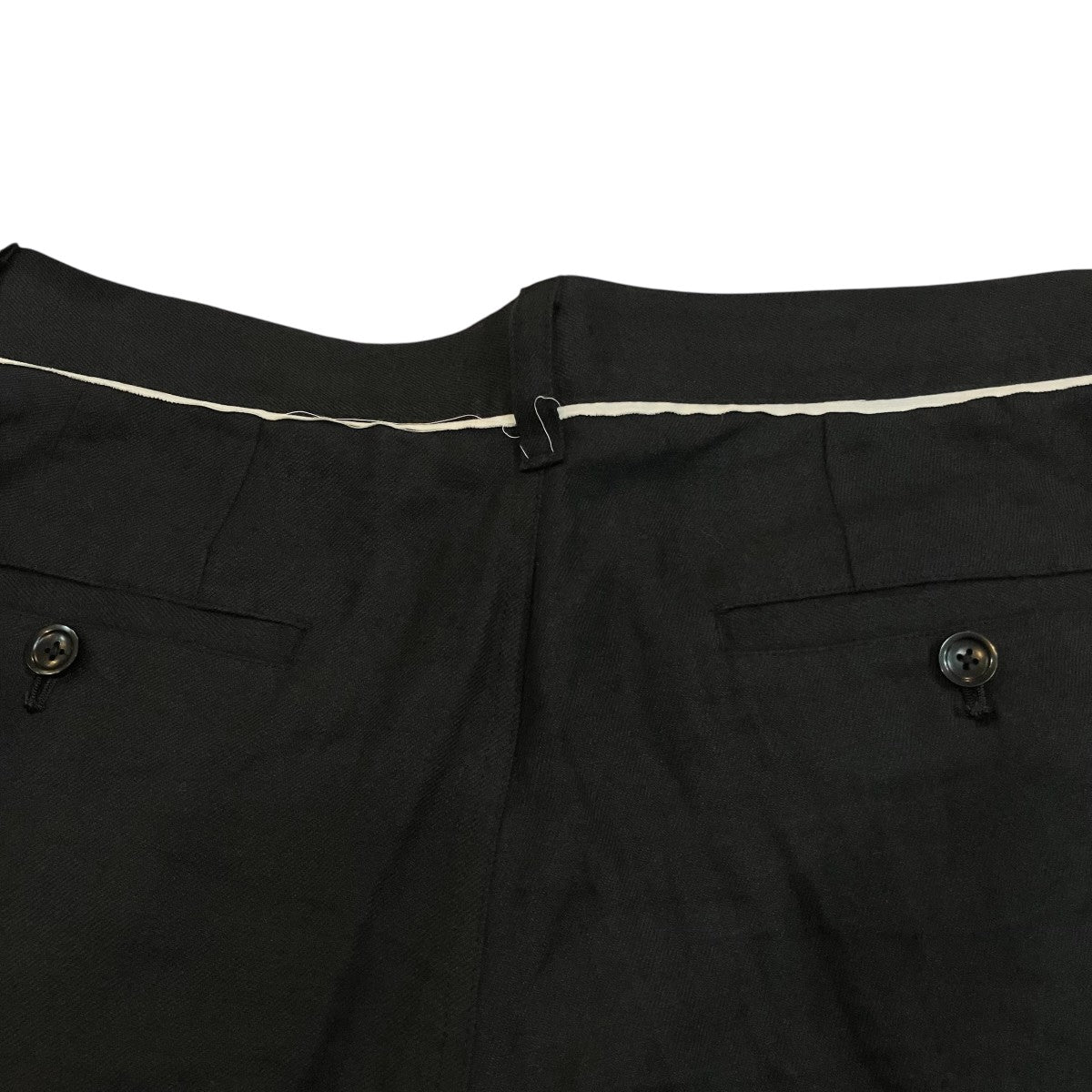 25AW「BRUSHED LINEN CUT-OFF PANTS」ファブリック2タックワイドパンツUE 252004