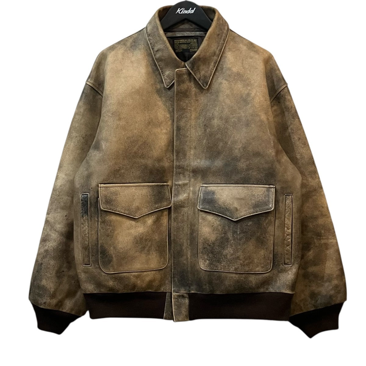 SAINT MICHAEL SORAYAMAコラボ Sヴィンテージ加工バックプリントレザージャケット 古着・中古-1枚目のアイテム画像