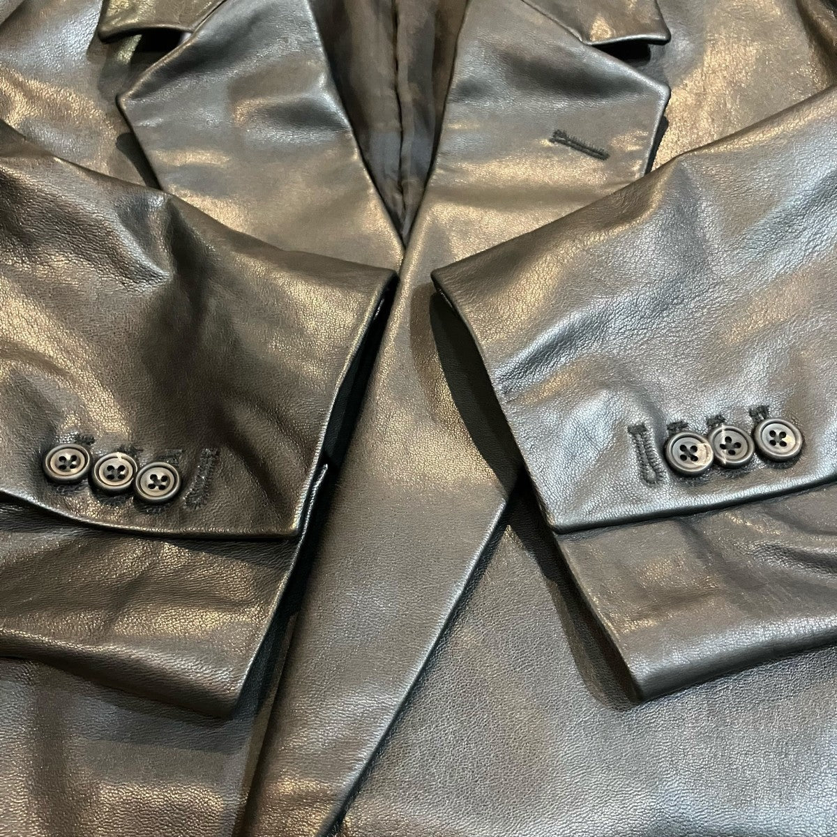 stein LEATHER DOUBLE BRESTED JACKET レザーダブルテーラードジャケット 古着・中古-4枚目のアイテム画像
