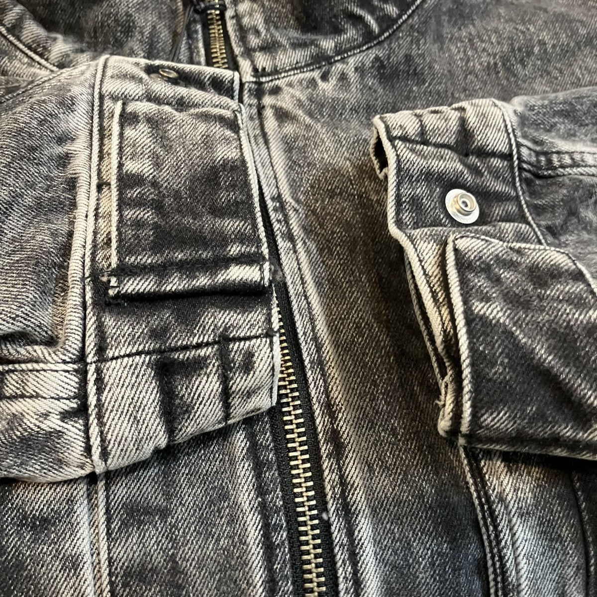 stein CHEMICAL BLEACHED DENIM MODS COAT ブリーチドデニムモッズコート 古着・中古-4枚目のアイテム画像
