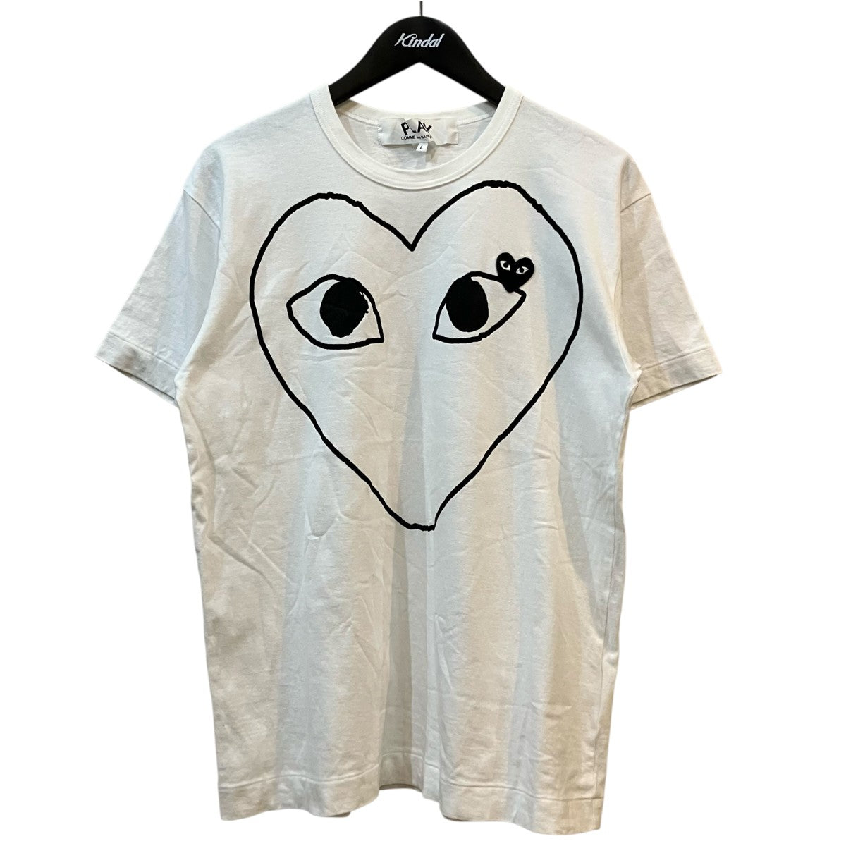 PLAY COMME des GARCONS ハートワッペンプリントTシャツAZ T102 古着・中古-1枚目のアイテム画像