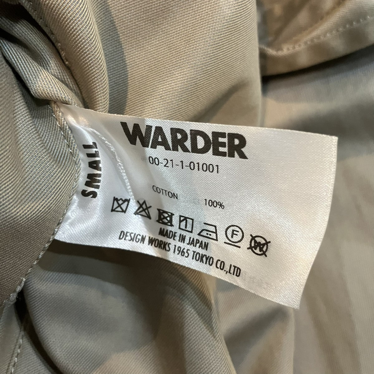 WARDER 「FINX TWILL RIVERSIBLE COAT」ツイルリバーシブルコート00 21 1 01001 古着・中古-8枚目のアイテム画像