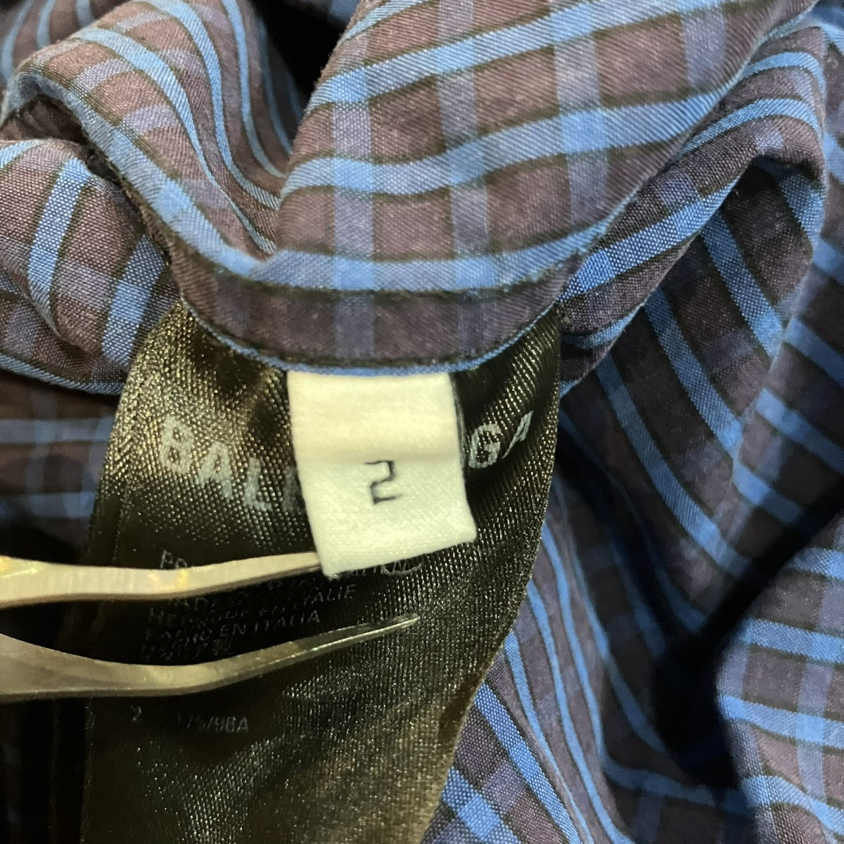 BALENCIAGA タータンチェック オーバーフィット ロングシャツ 古着・中古-5枚目のアイテム画像