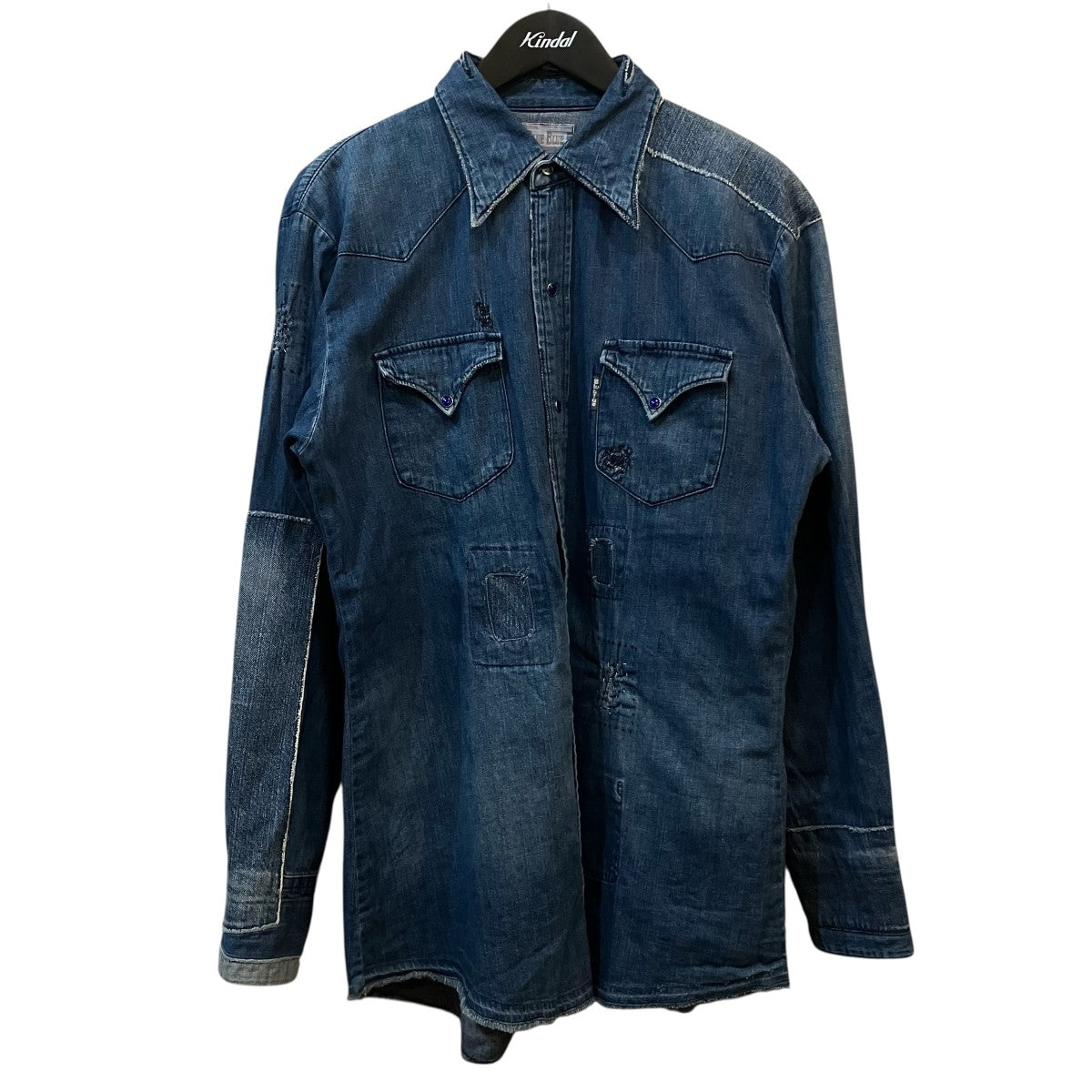 BLUE BLUE リペア加工デニムウエスタンシャツ 古着・中古-1枚目のアイテム画像