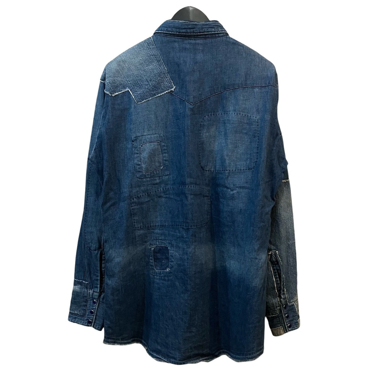 BLUE BLUE リペア加工デニムウエスタンシャツ 古着・中古-2枚目のアイテム画像