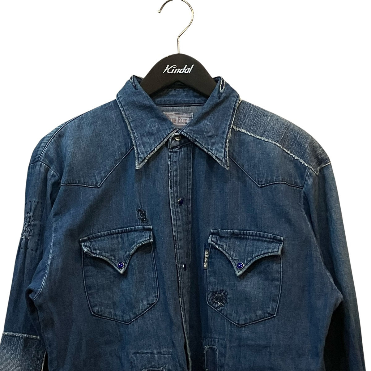 BLUE BLUE リペア加工デニムウエスタンシャツ 古着・中古-3枚目のアイテム画像