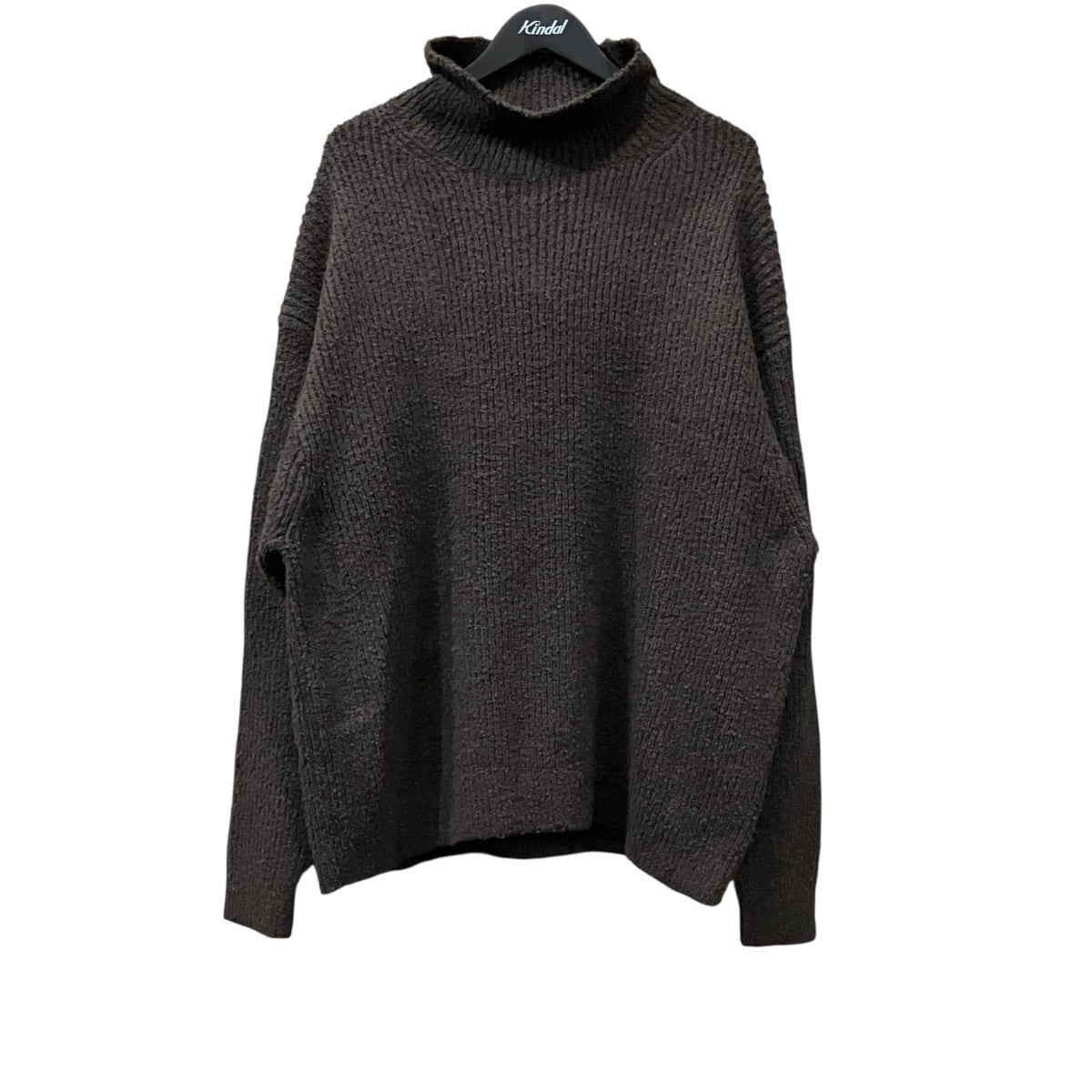 LOOSE NECK COTTON RIB KNIT タートルネックニット