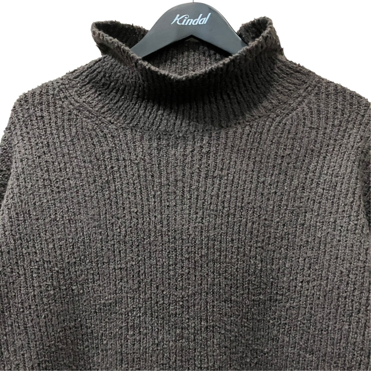 LOOSE NECK COTTON RIB KNIT タートルネックニット