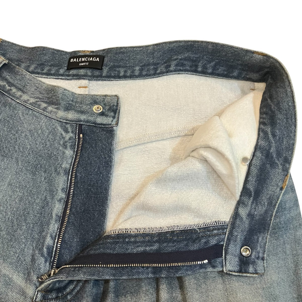 BALENCIAGA トロンプルイユ デニム柄 ワイドスウェットパンツ 古着・中古-4枚目のアイテム画像
