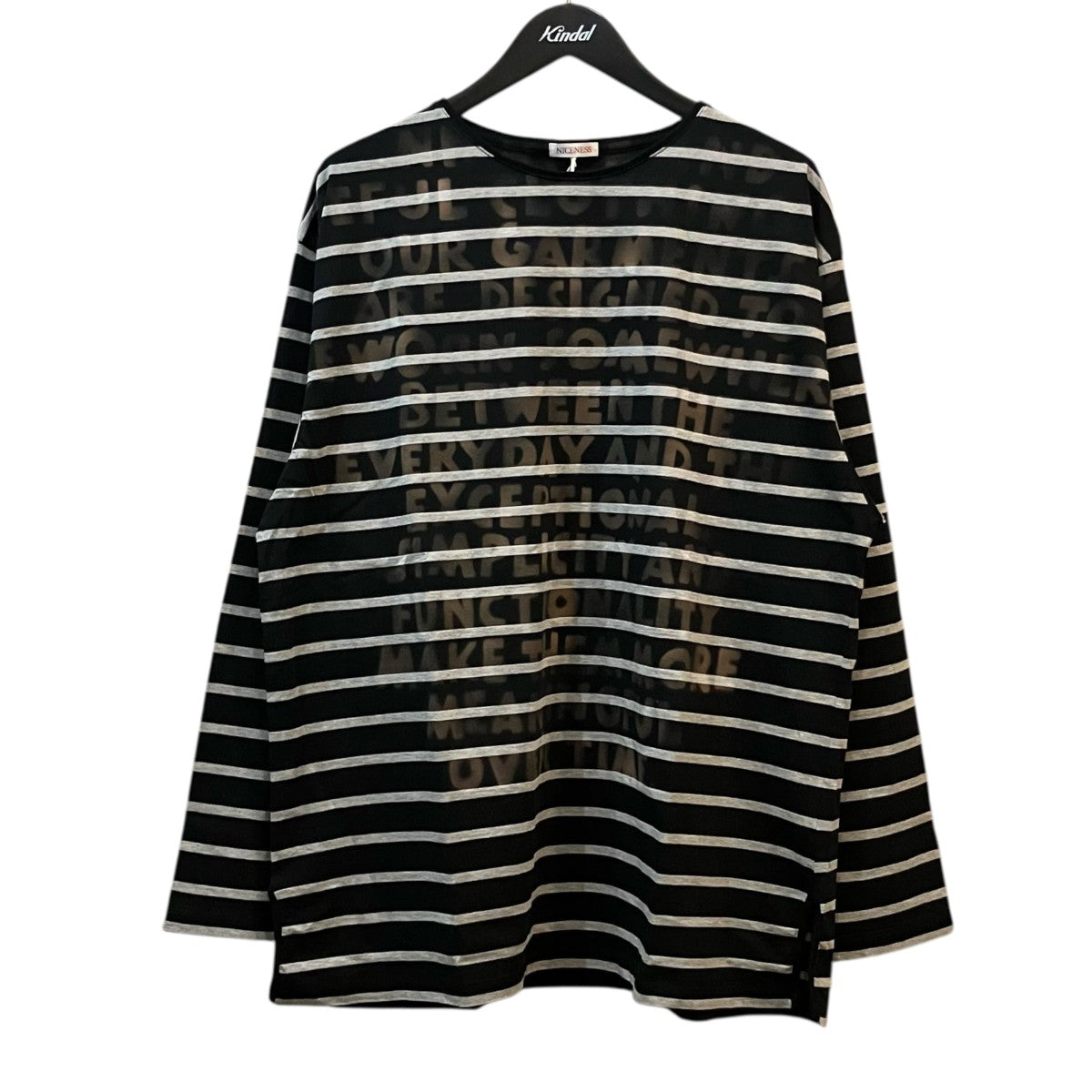 NICENESS HYDE Hand-Stenciled Long Sleeve Basque Tee ボーダーロングスリーブTシャツ 古着・中古-1枚目のアイテム画像