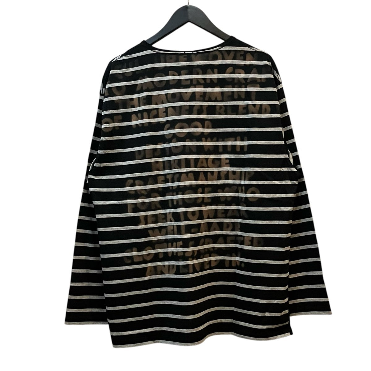 NICENESS HYDE Hand-Stenciled Long Sleeve Basque Tee ボーダーロングスリーブTシャツ 古着・中古-2枚目のアイテム画像