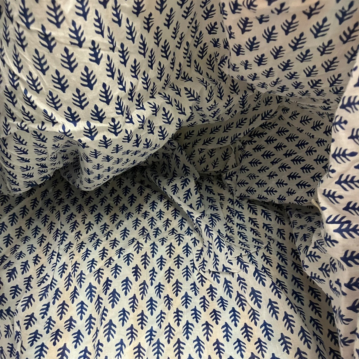 Ron Herman×SZ Blockprints リバーシブルトートバッグ ブルー×オレンジ