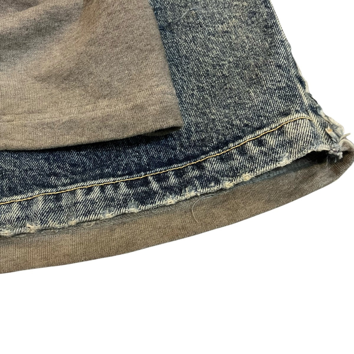「HYBRID BAGGY JEANS」スウェットドッキングデニムパンツ738761