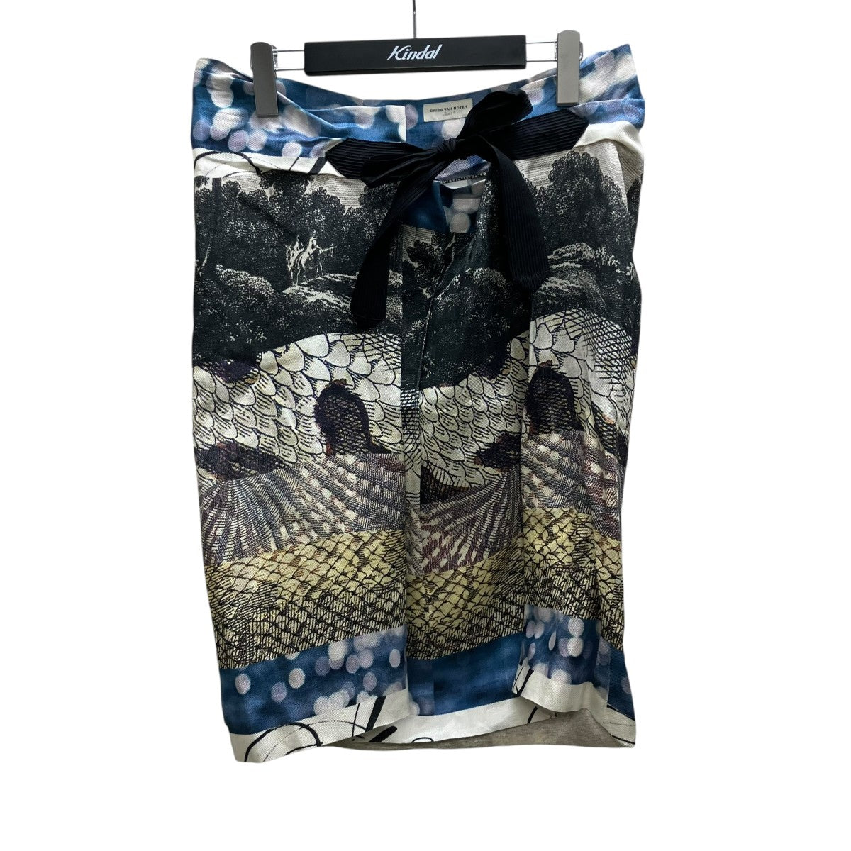 DRIES VAN NOTEN 総柄巻きスカート 古着・中古-1枚目のアイテム画像