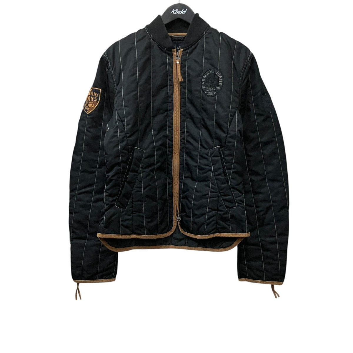 ARMANI JEANS ワッペンロゴジップジャケット 古着・中古-1枚目のアイテム画像