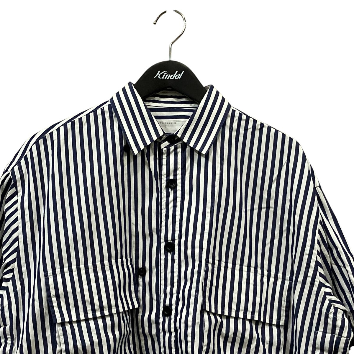 sacai 「Cotton Poplin Shirt」半袖ストライプシャツ23 03009M 古着・中古-3枚目のアイテム画像