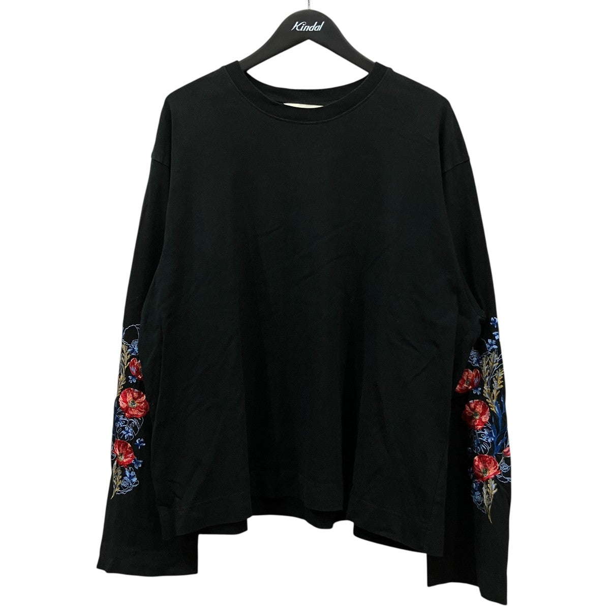 袖花柄モチーフ刺繍ロングスリーブTシャツjie-19s-ct07