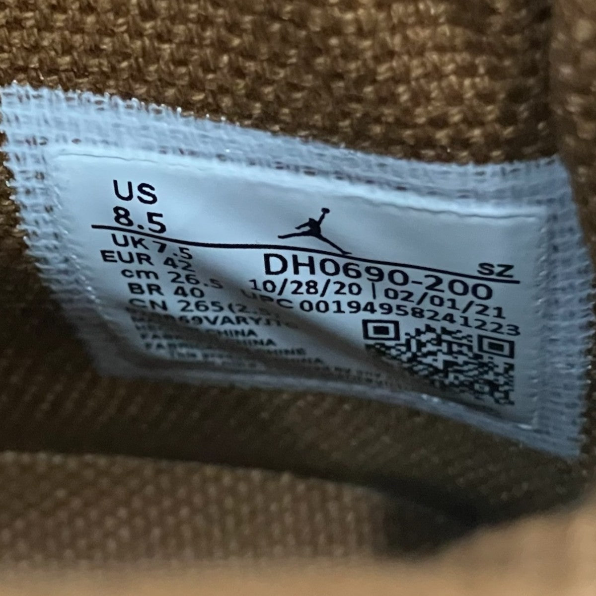 NIKE×TRAVIS SCOTT 「AIR JORDAN 6 RETRO SP」ハイカットスニーカーDH0690-200 古着・中古-8枚目のアイテム画像