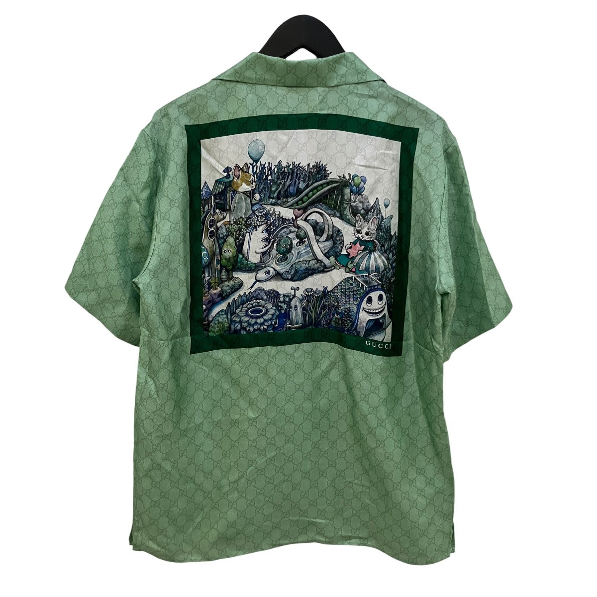 GG総柄シルク半袖シャツ864048