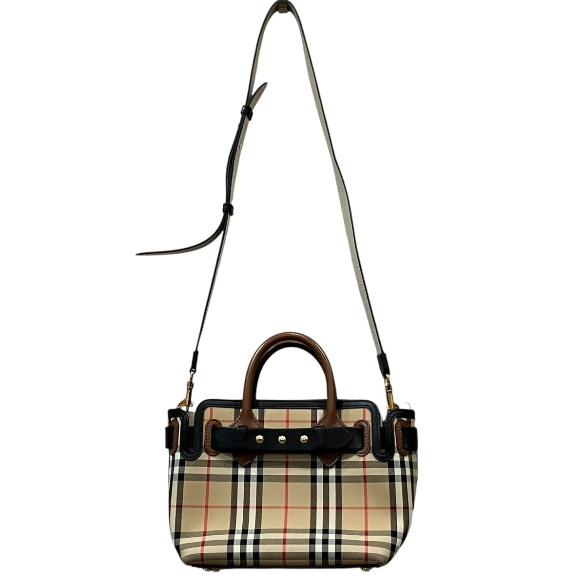 BURBERRY トリプルスタッズチェック柄ショルダーバッグ 古着・中古-2枚目のアイテム画像
