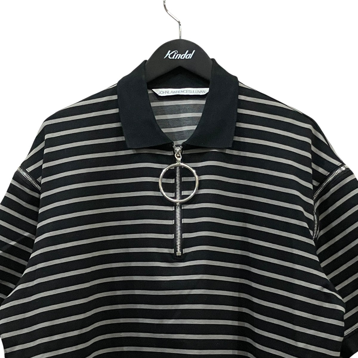 「STRIPED ZIPPED POLO」ボーダージップ半袖ポロシャツ5A003-1019-29