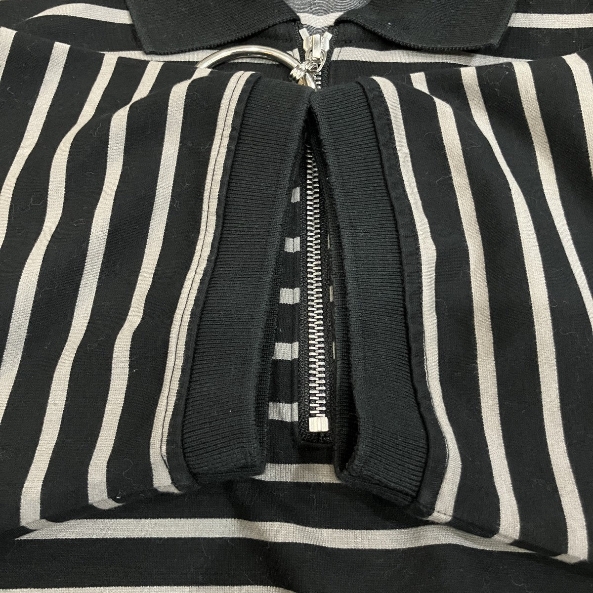 「STRIPED ZIPPED POLO」ボーダージップ半袖ポロシャツ5A003-1019-29