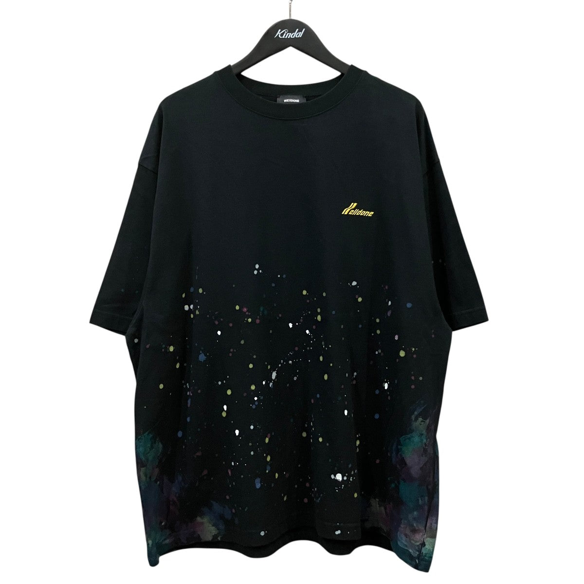 胸刺繍ペイントTシャツWD-TT2-25-732-U-BK