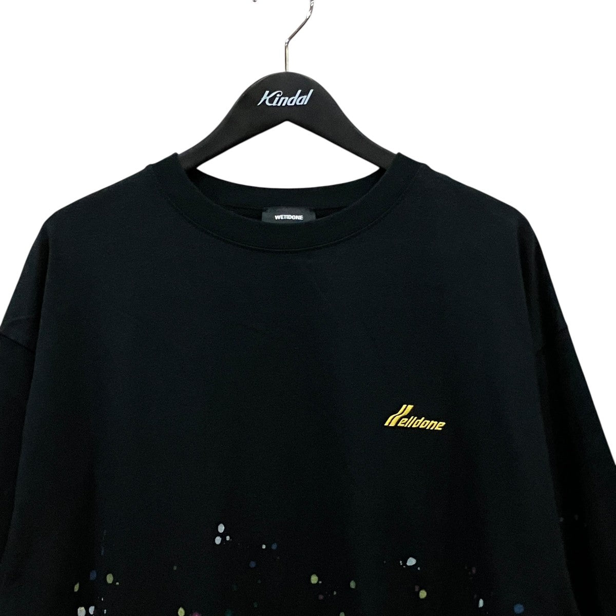 胸刺繍ペイントTシャツWD-TT2-25-732-U-BK
