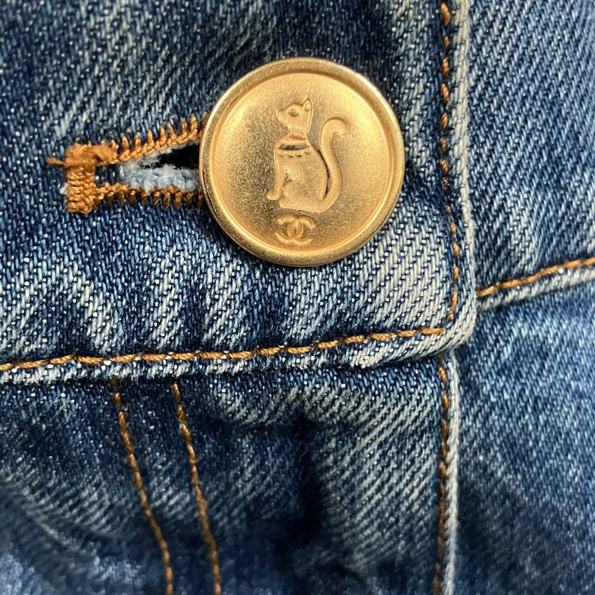 CHANEL パッチワークデニムパンツ 古着・中古-5枚目のアイテム画像