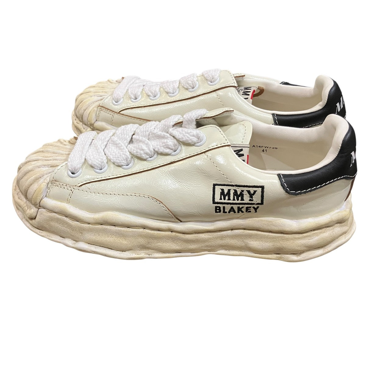 MIHARA YASUHIRO 「BLAKEY OG Sole Wrinkled Leather Low-top Sneaker」ブレイキー ローカットスニーカーA14FW736 古着・中古-2枚目のアイテム画像