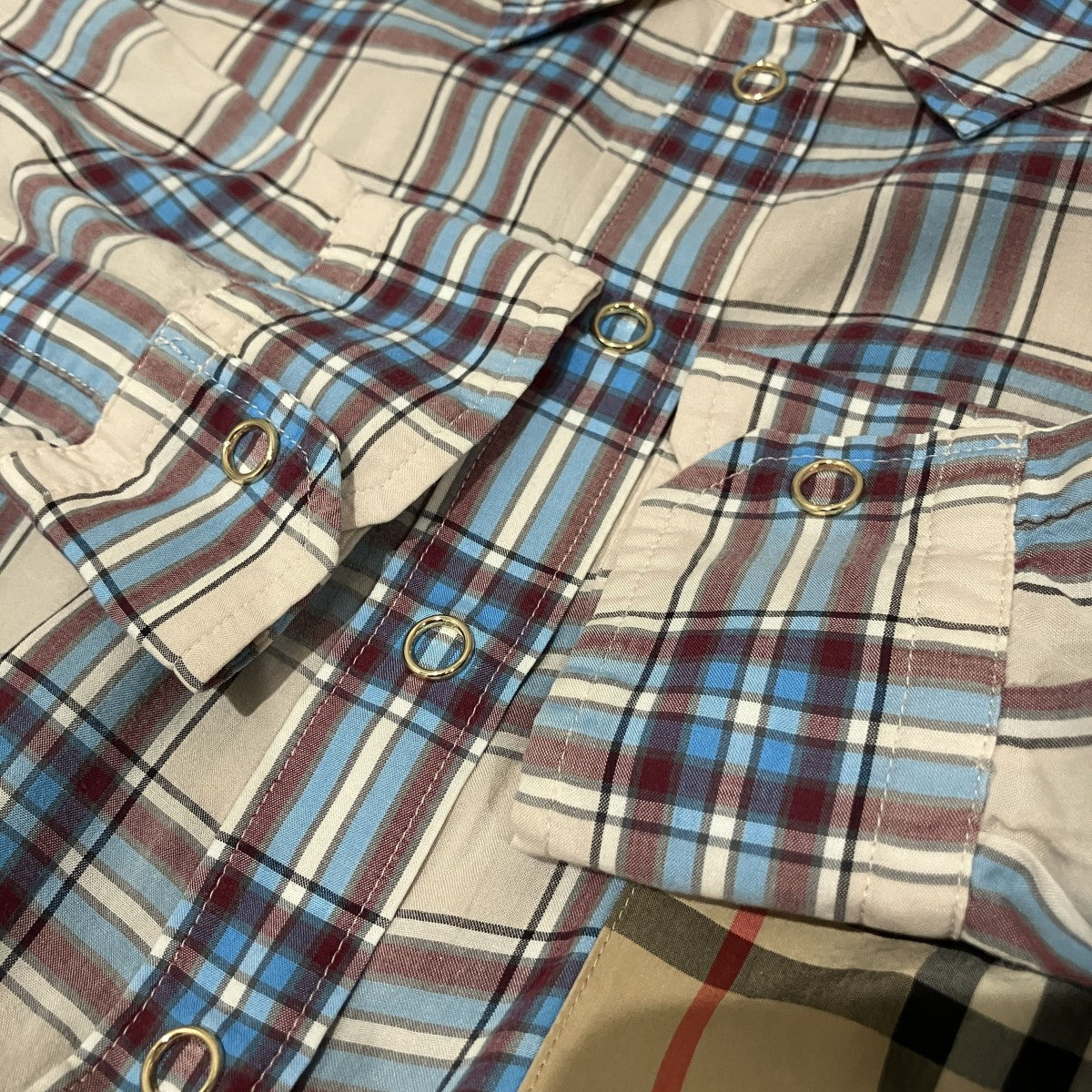切替チェックシャツ8016900