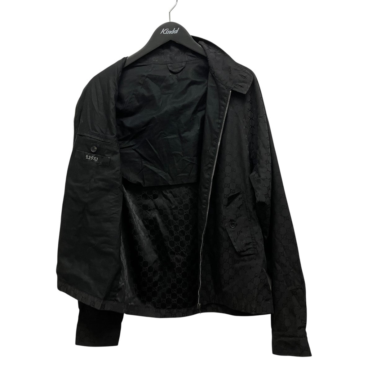 GUCCI(グッチ) トムフォード期GG柄ジップブルゾン ブラック サイズ 48