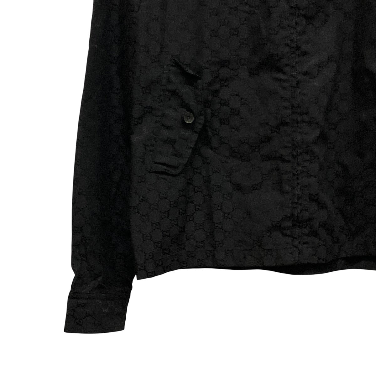 GUCCI(グッチ) トムフォード期GG柄ジップブルゾン ブラック サイズ 48