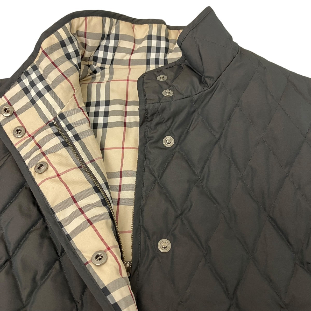 BURBERRY LONDON ノバチェックリバーシブルダウンベスト 古着・中古-7枚目のアイテム画像